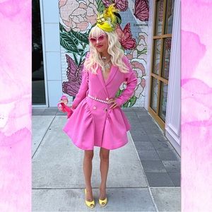 AKIRA Label HBIC Blazer Mini Dress Pink Small Barbie Style